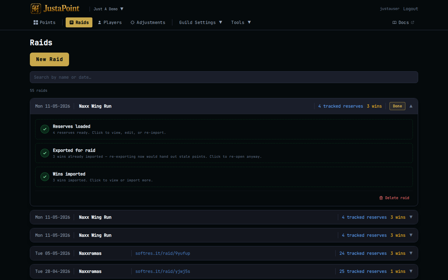 Step 1 expanded inline — the reserves list with delete + add-penalty affordances on each row